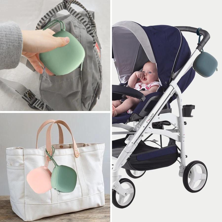 Porte-sucette pour bébé, boîte à sucette à fermeture éclair, conteneur de sucette Portable pour bébé