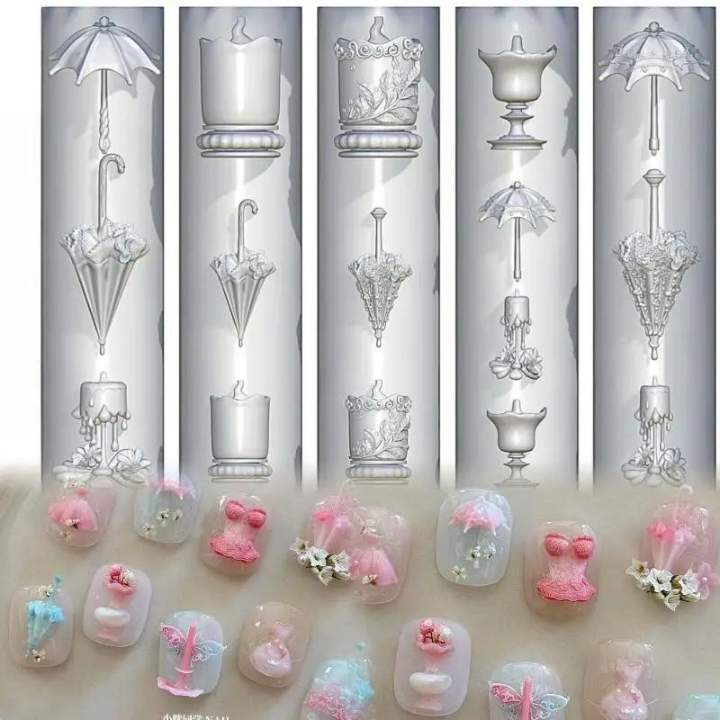 Modèles d'ongles de manucure à faire soi-même: moule en Silicone de fleur de papillon 3D, outils de