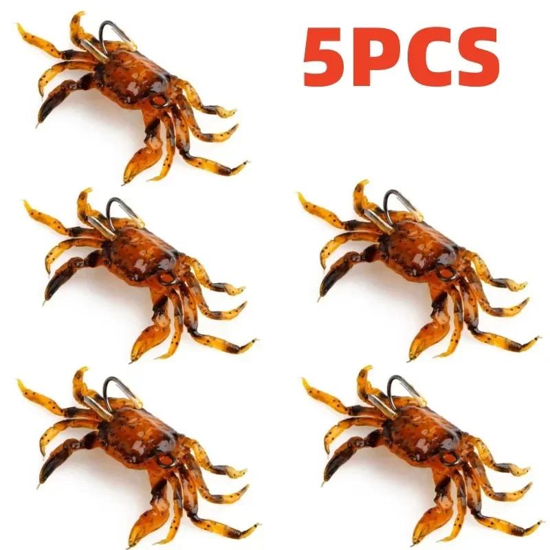 ALASICKA 5-10 pièces 8/10CM leurre de crabe Simulation 3D appât de crabe appât artificiel appât soup