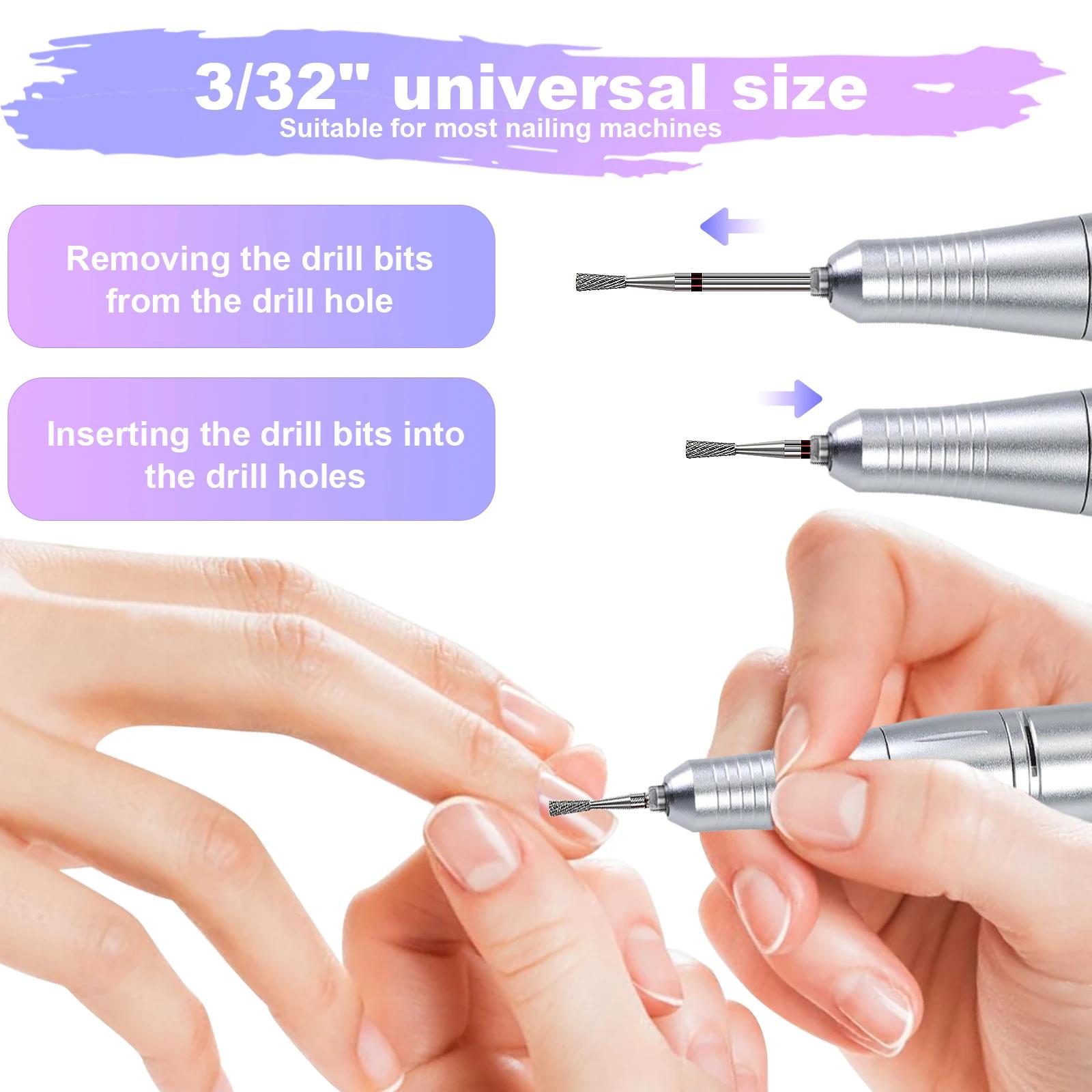 Tête de polissage en acier au tungstène pour Nail Art, pour manucure rapide, élimination des peaux m