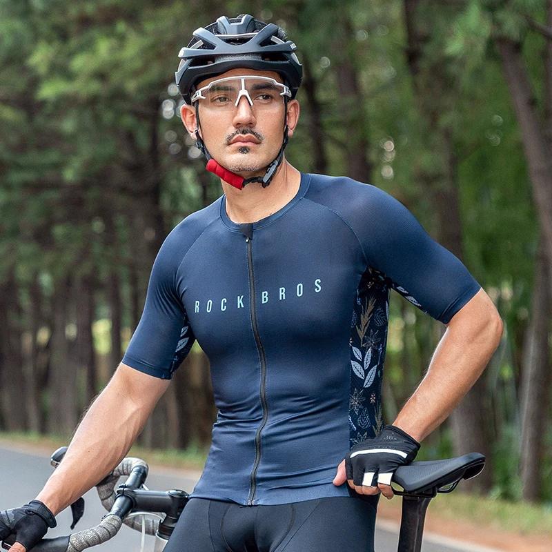ROCKBROS-Maillot de cyclisme pour homme, T-shirt VTT, Vêtements d'été, Vêtements de haute qualité, F