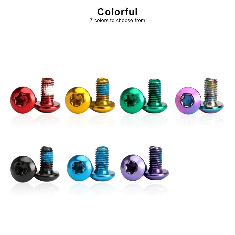 Vis de frein à disque de vélo M5x10mm T25 placage titane coloré vtt couleur de vélo vis à disque ant