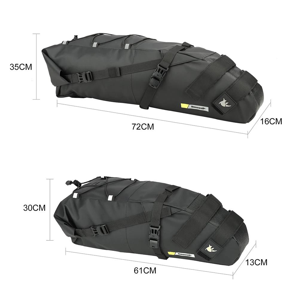 Rhinowalk sac de selle de vélo étanche grande capacité sac de selle de vélo sac arrière pliable de c