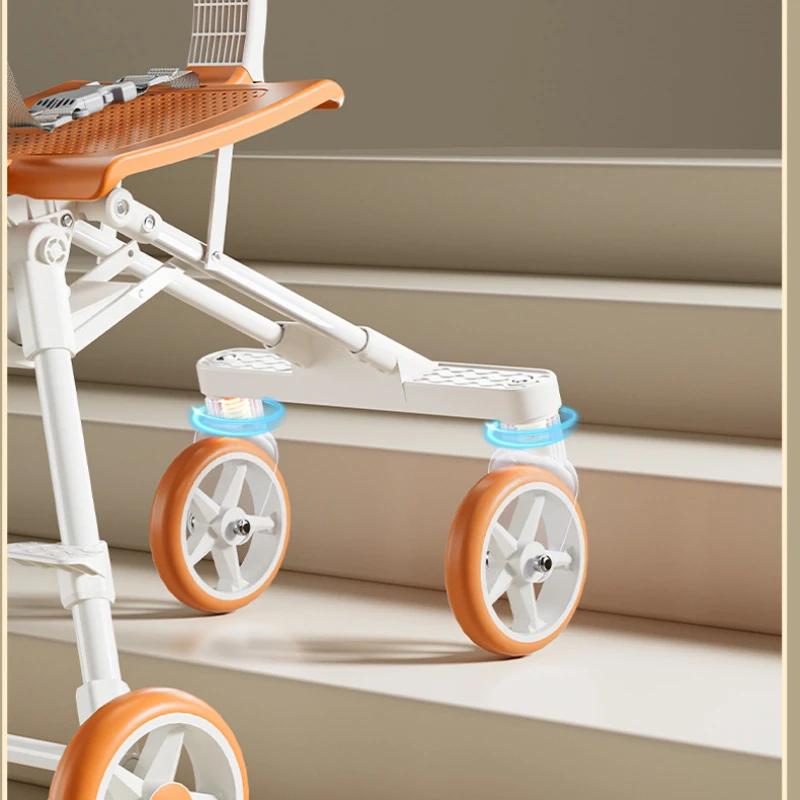 Poussette bébé enfant, légère et pliable, bébé peut s'asseoir ou s'allonger, pliable à un bouton, po