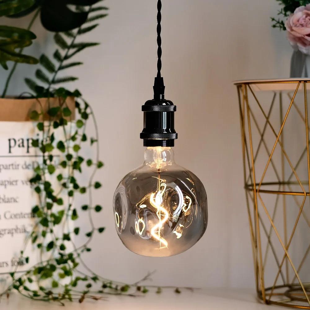 TIANFAN-Ampoule LED vintage Edison G125, grande pierre de forme spéciale, 4W, variable, 110V, 220V,