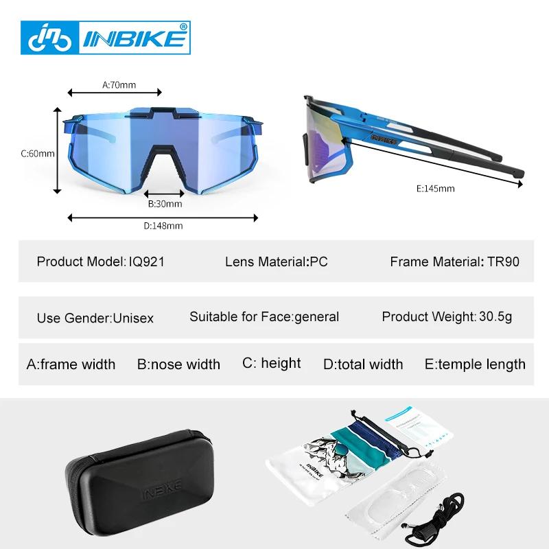 INBIKE-Lunettes de soleil de cyclisme photochromiques pour hommes, lunettes de vélo de route profess