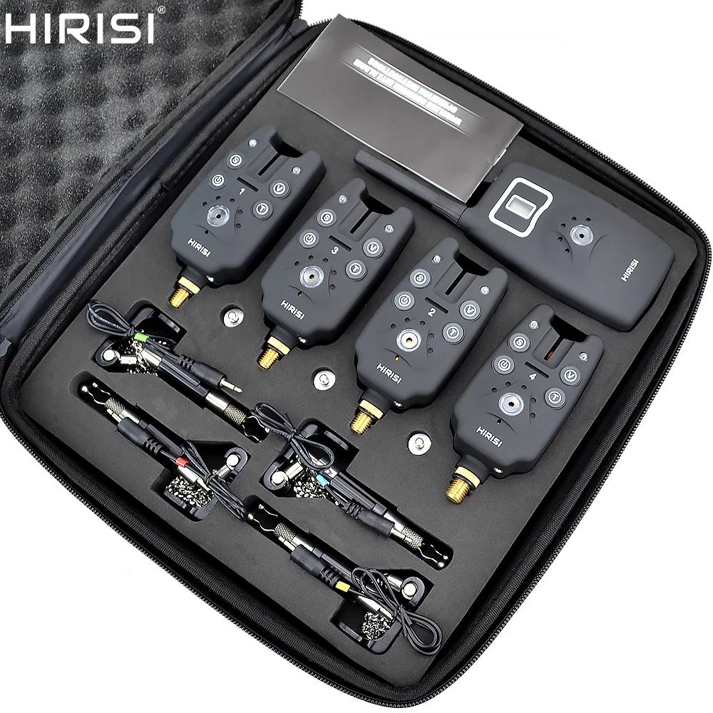 Pack d'Alarmes de pêche sans fil 4pcs Détecteurs et 1 pcs récepteur avec 4pcs Balancier dans un étu