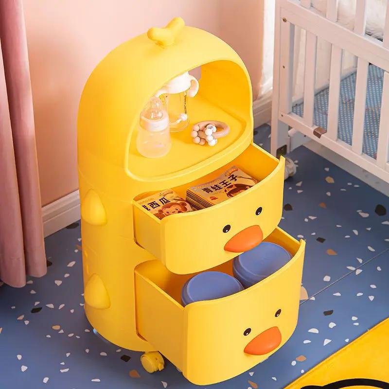 Table de chevet de dessin animé pour enfants, armoires de rangement, finition T1, organisateurs de c