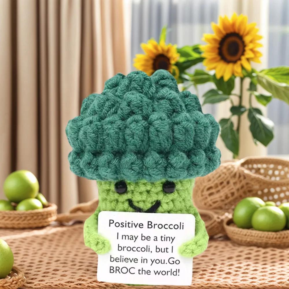 Poupée au Crochet de câlin de poche à énergie positive, Mini peluche tricotée à la main, pomme de te