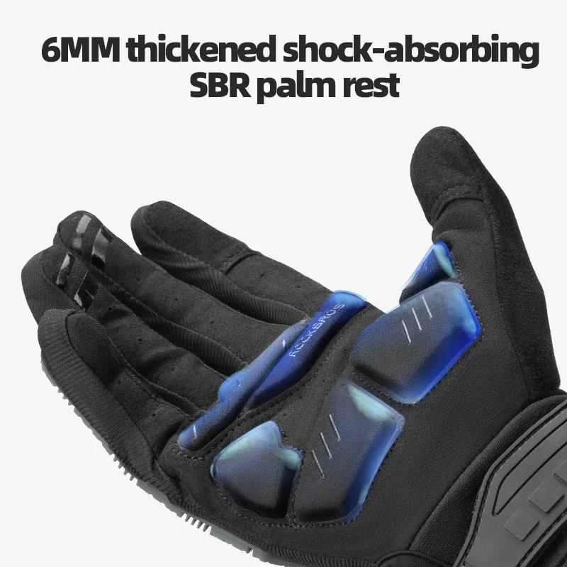 Gants de vélo ROCKBROS, rembourrage SBR épaissi, antichoc, respirant, gants de vélo en gel, gants de