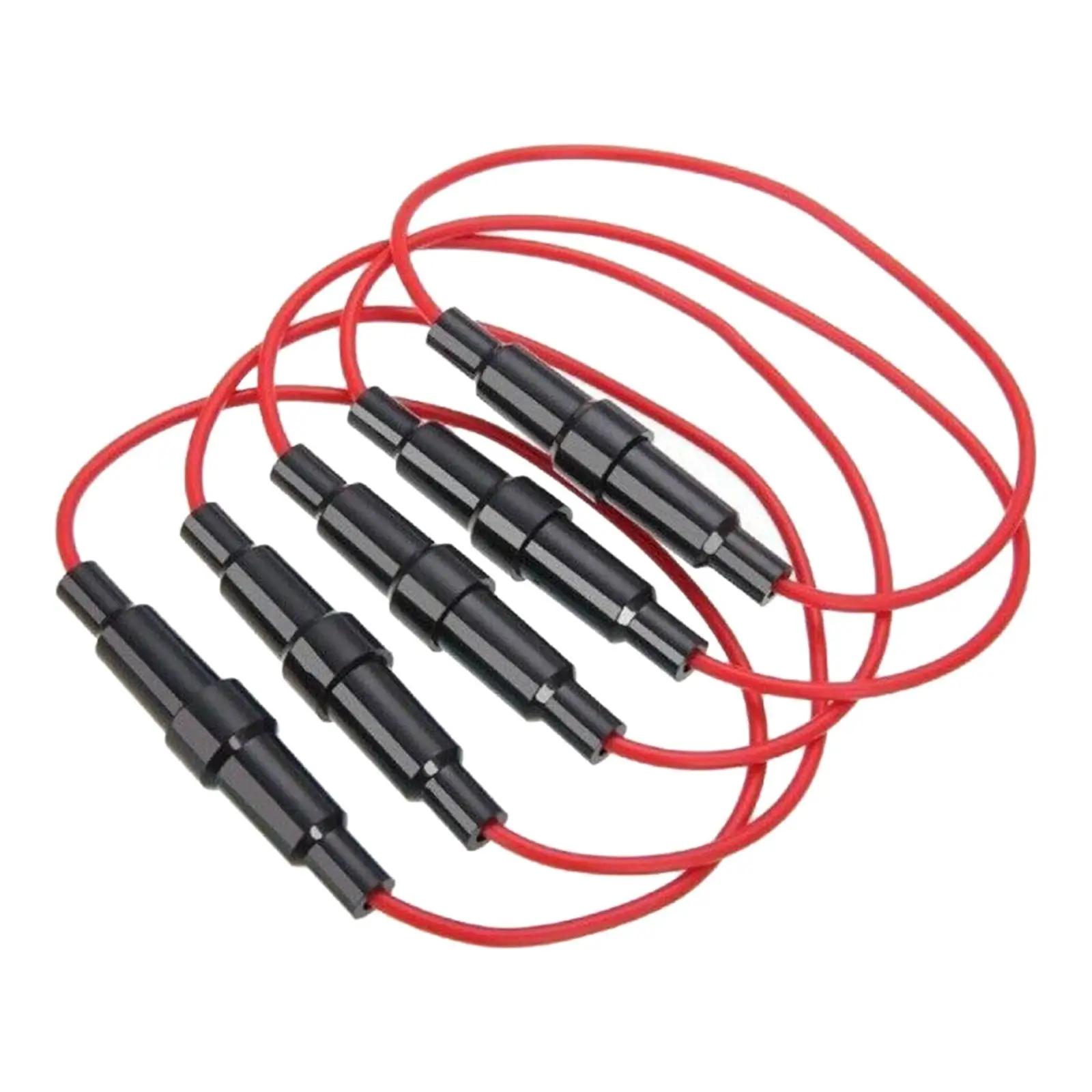 5 pièces porte-fusible 5x20mm étanche Durable 10A noir, 7 pouces de Long 18 calibre AWG fil pour voi