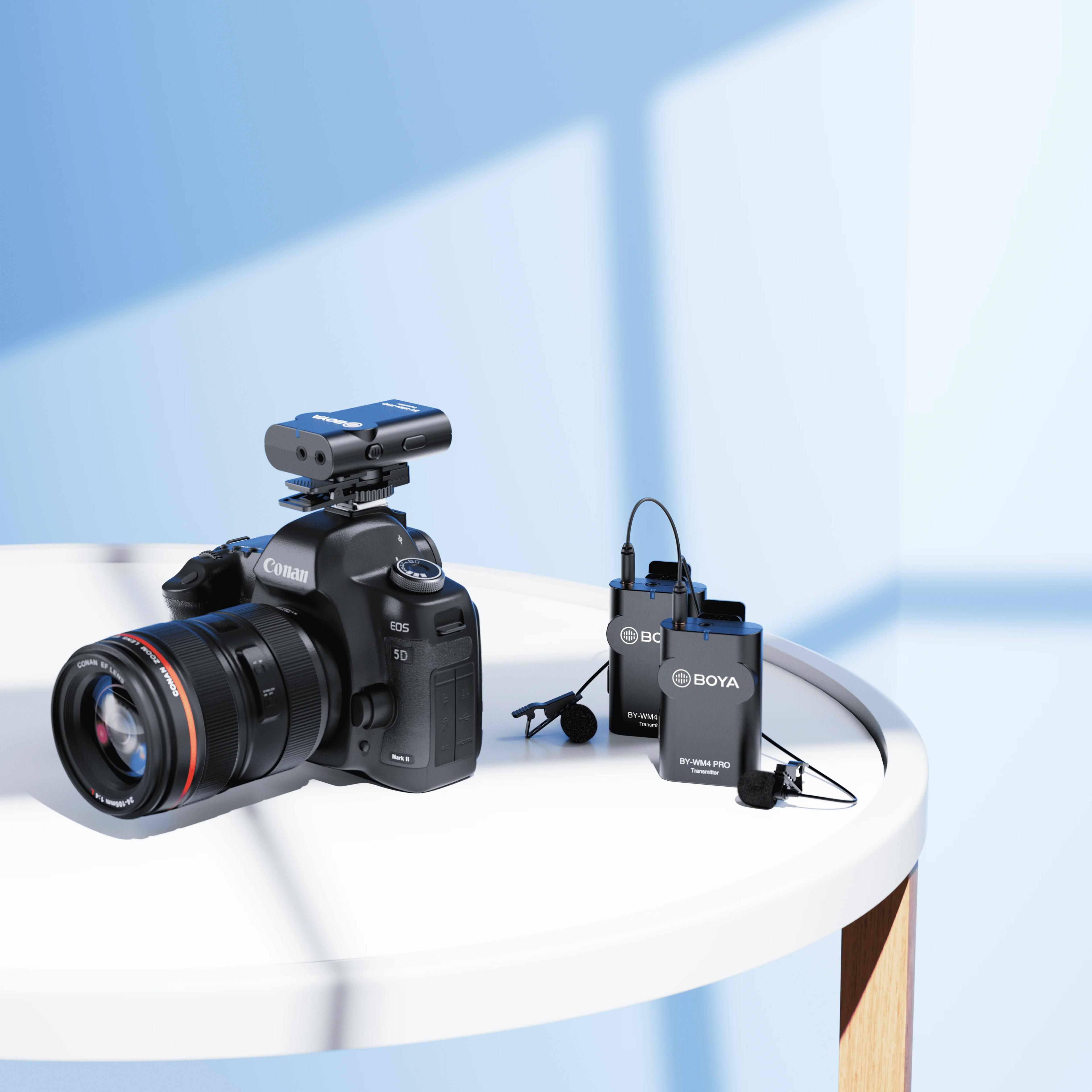 BOYA BY-WM4 PRO 2.4 mesurz Sans Fil Lavalier Revers Microphone Système pour iphone Huawei Android Ca