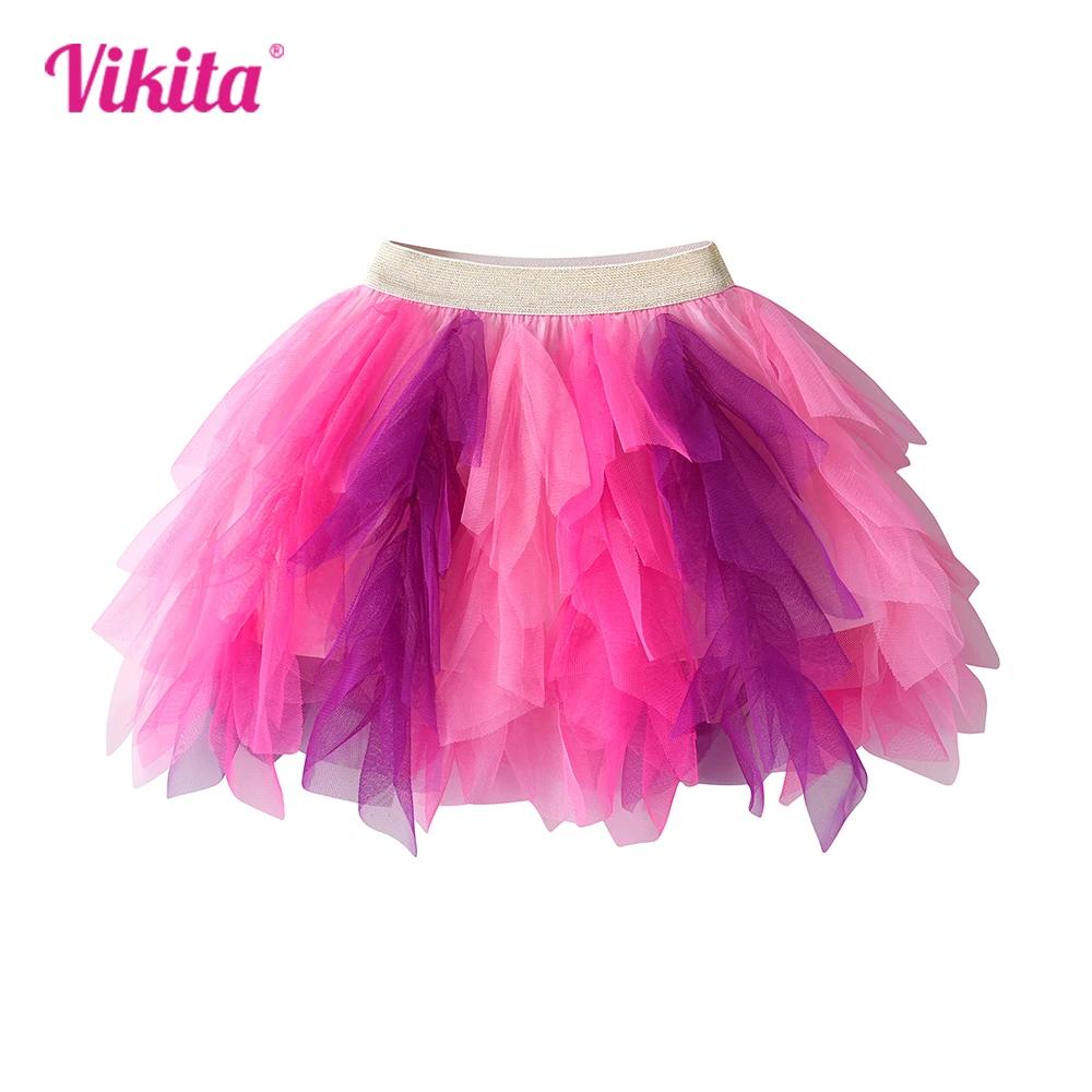 VIKITA filles gâteau jupes enfants maille irrégulière Tulle couches Tutu jupe filles fête d'annivers