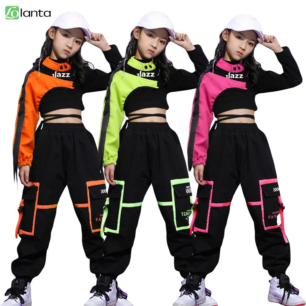 LOLANTA-Ensemble haut court et pantalon cargo pour filles, vêtements de danse hip hop, tenues active