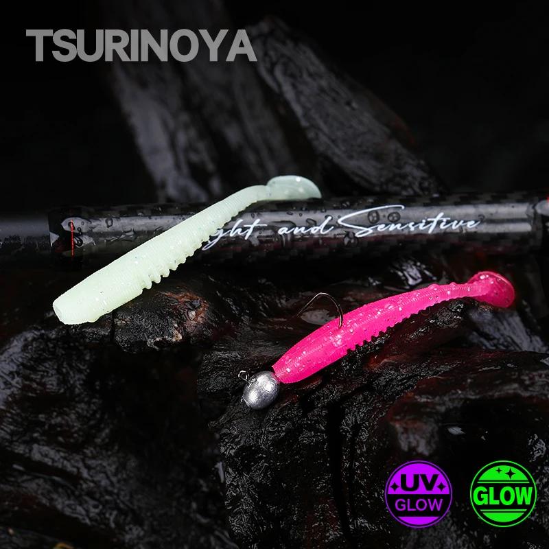 TSURINOYA T queue appât souple leurre de pêche FLEX 38mm 0.4g 20 pièces jeu de lumière artificiel Si