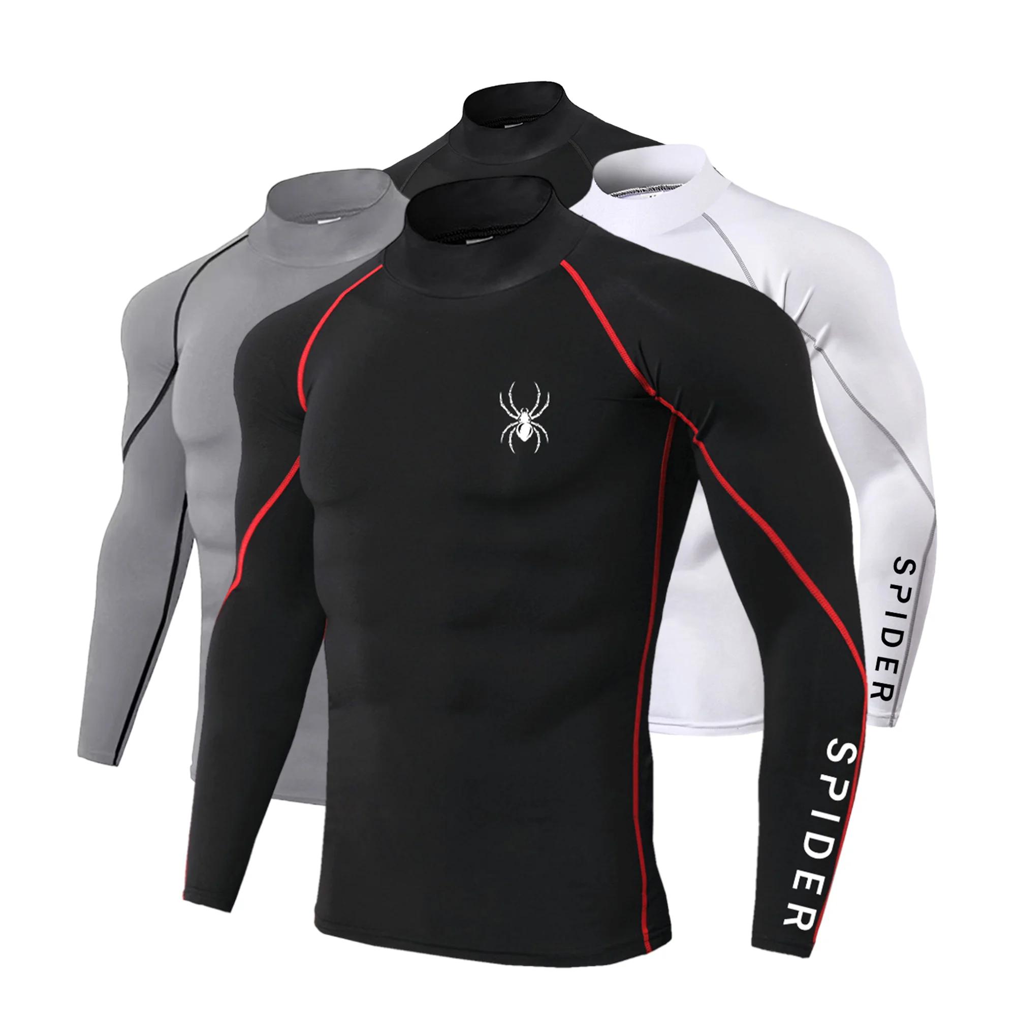 T-shirt moulant manches longues hommes - Maillot corps compression fitness sport