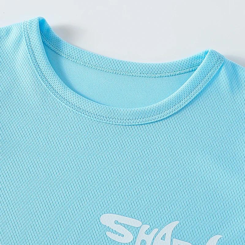 Combinaison de sport 2 pièces pour enfants, lettre d'été, séchage rapide, pour garçons et filles, T-