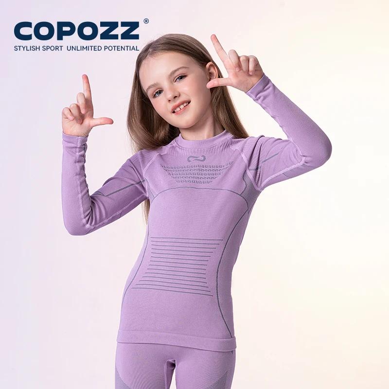 COPOZZ-Ensemble de sous-vêtements thermiques chauds et respirants pour garçon et fille, caleçons de