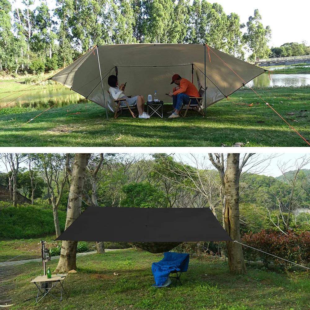 Bâche de survie imperméable à 19 points de suspension, abri solaire de brousse, tente d'ombrage de p