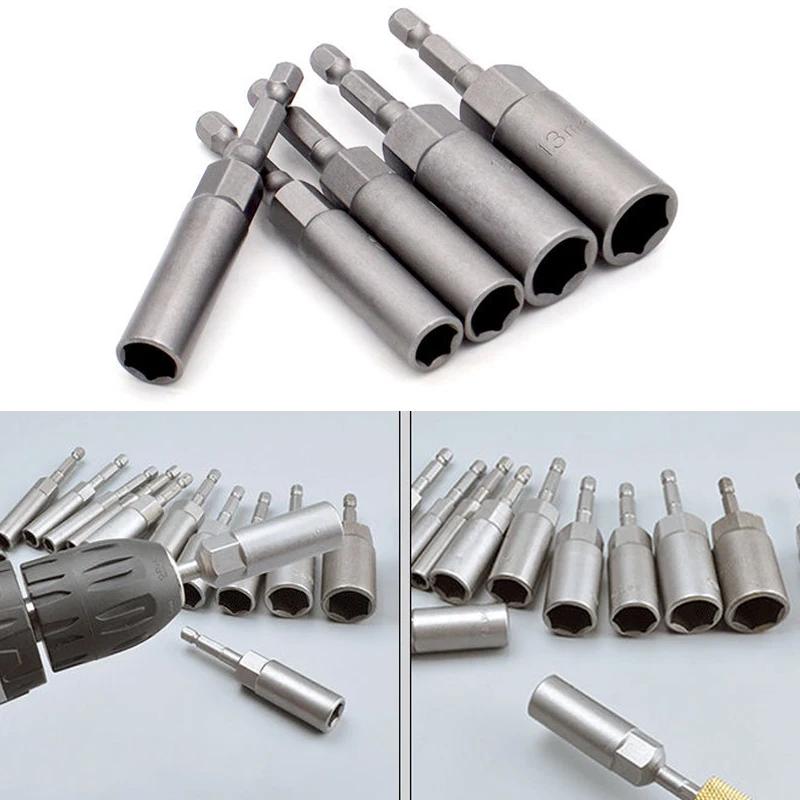 1 pièces 8 10 12 14 17 mm de longueur universel boulon écrou douilles jeu d'embouts clé électrique p