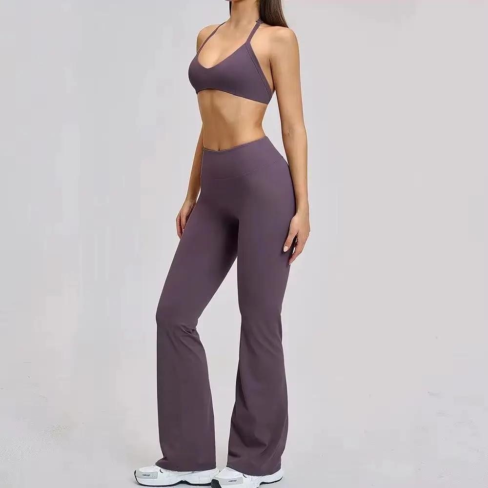 Ensemble de survêtement sans couture 2 pièces pour femme, tenue de yoga, vêtements de sport, legging