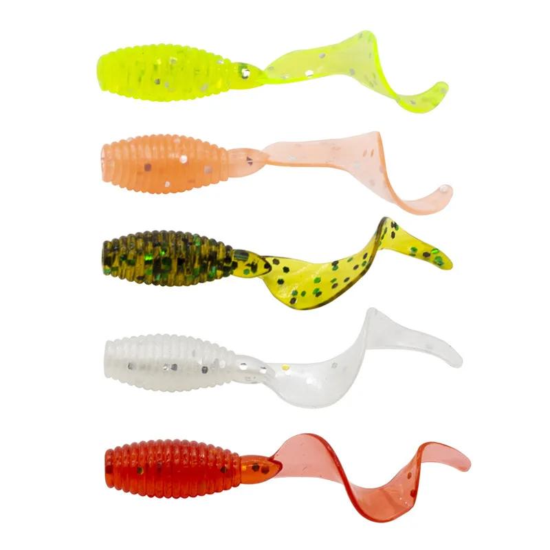 10 pièces rouleau queue souple leurres Silicone appât 30mm 0.4g marchandises pour la pêche en mer Sw