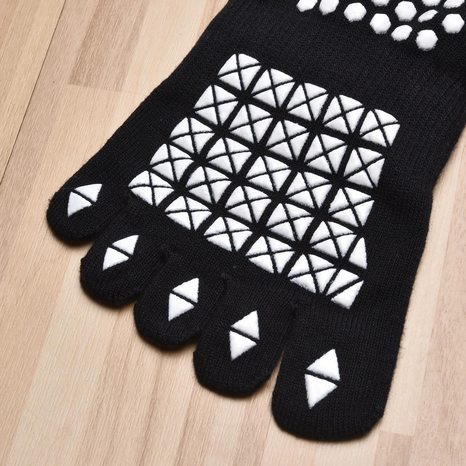 Femmes pansement respirant Pilates chaussettes dames anti-dérapant coton dos nu chaussette cinq orte