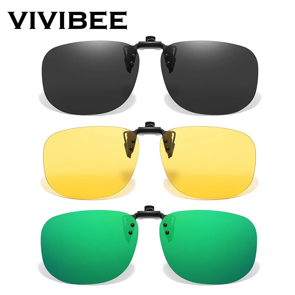 VIVIBEE Flip Up Clip sur lunettes de soleil polarisées hommes carré UV400 photochromique Vision noct