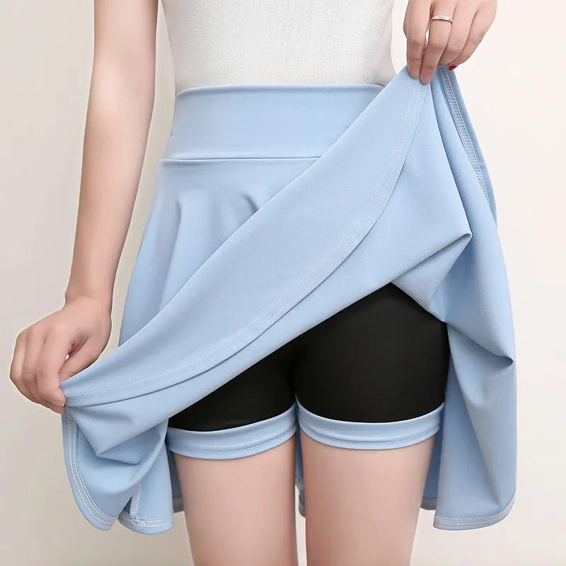 Mini jupe évasée pour femme, jupe courte basique, mode polyvalente, noire, décontractée, patineuse,