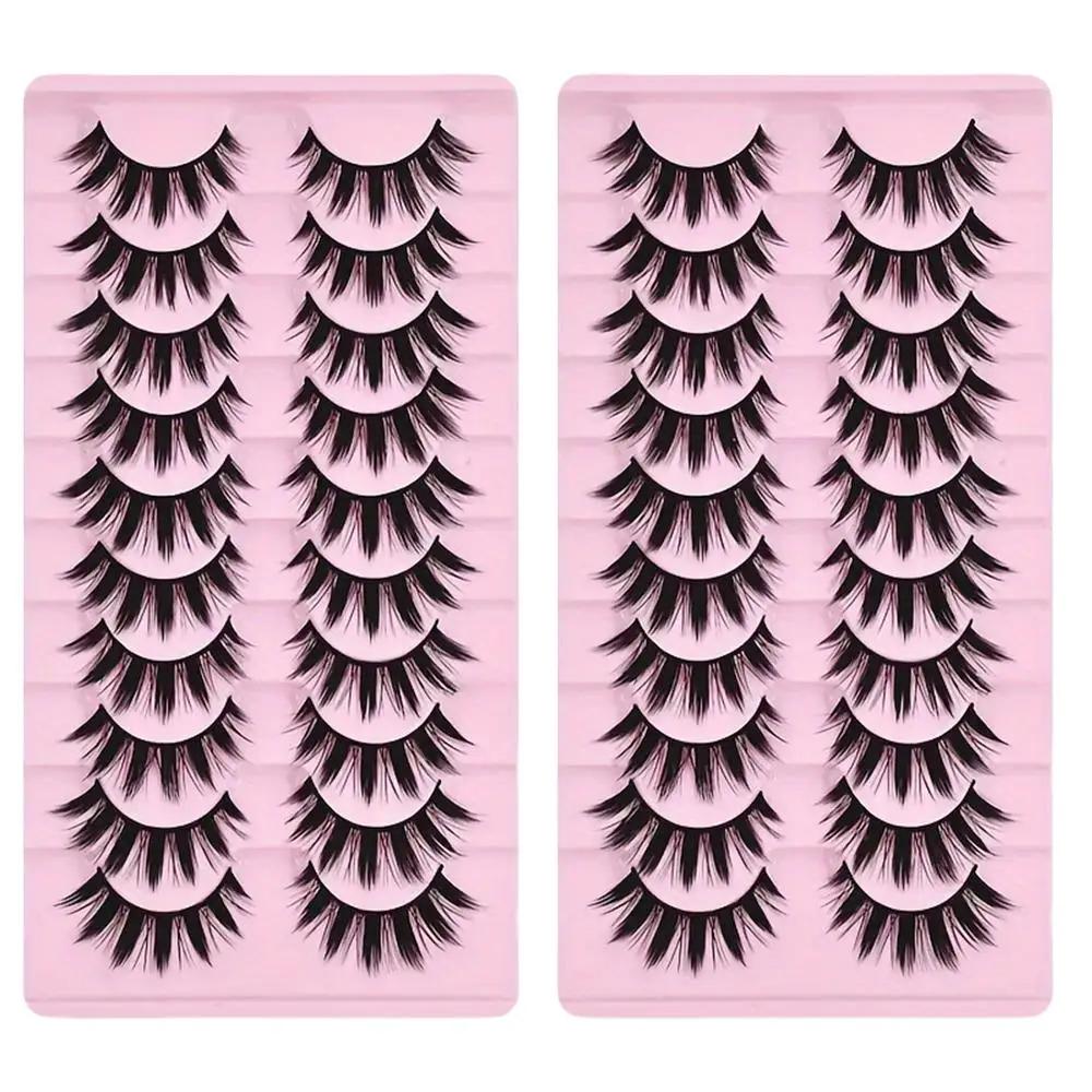 Outils de maquillage épais pour les yeux, 2 boîtes de 20 paires d'extensions de légumineuses et de p