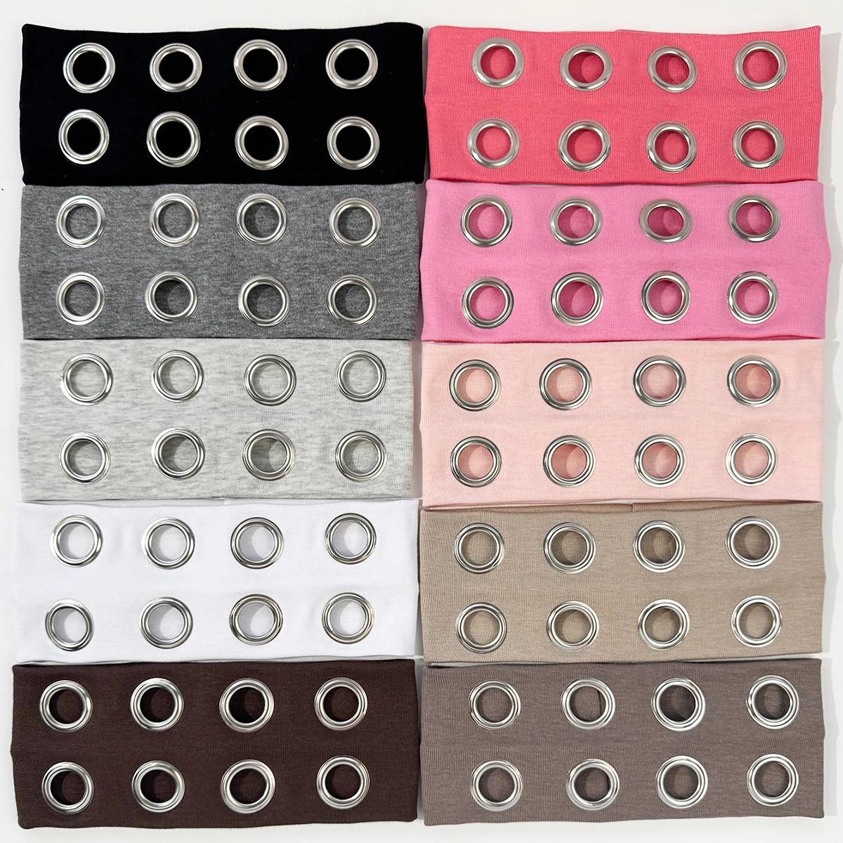 Bandeau extensible métallique ajouré style hip-hop punk pour hommes et femmes, bandeau foncé pour fe