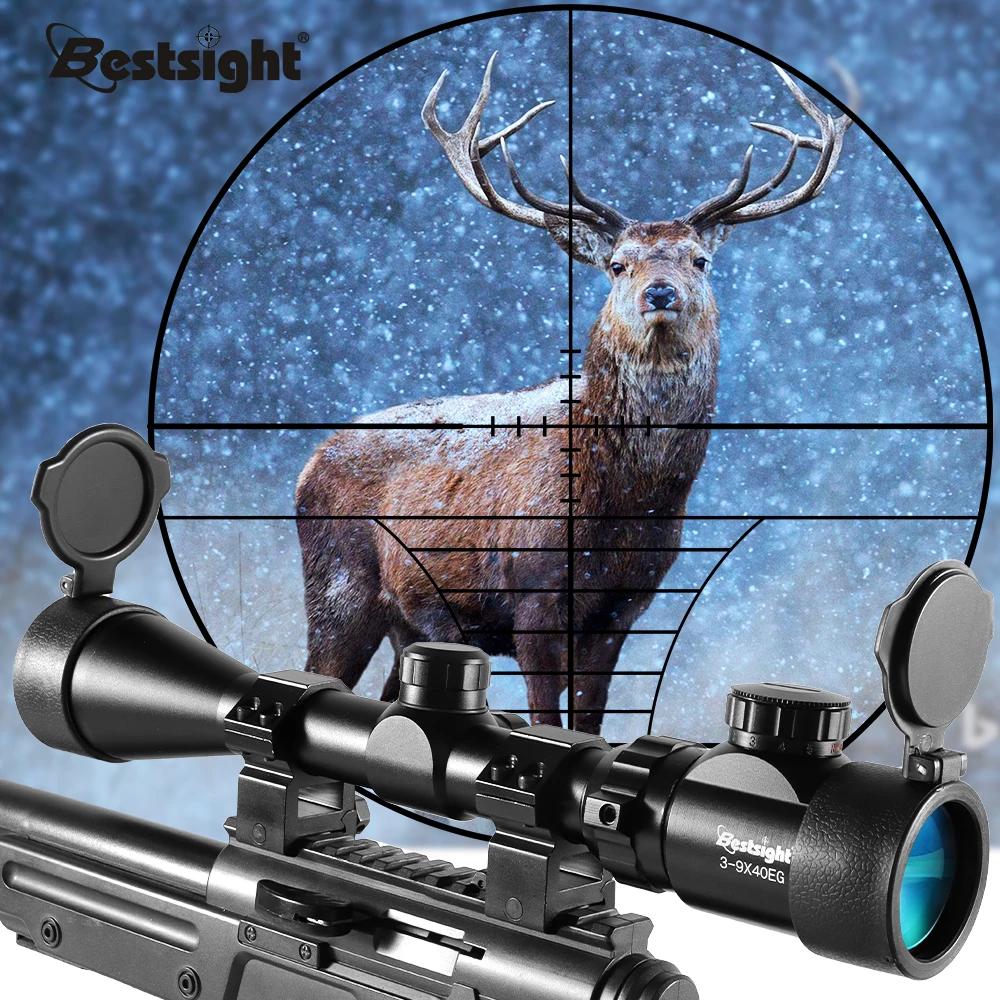 Lunette de chasse 3-9x40 avec illumination rouge ou verte, viseur optique avec montures, réticule Mi