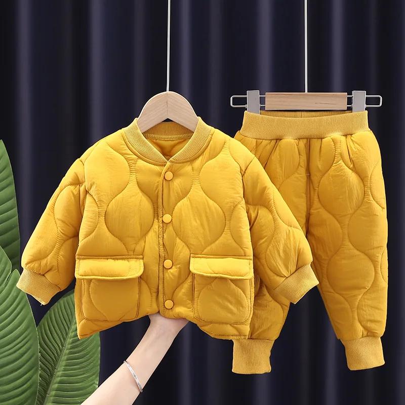 Ensembles de vêtements d'hiver pour garçons, manteau et pantalon chauds, mode alphabet, olympiques p