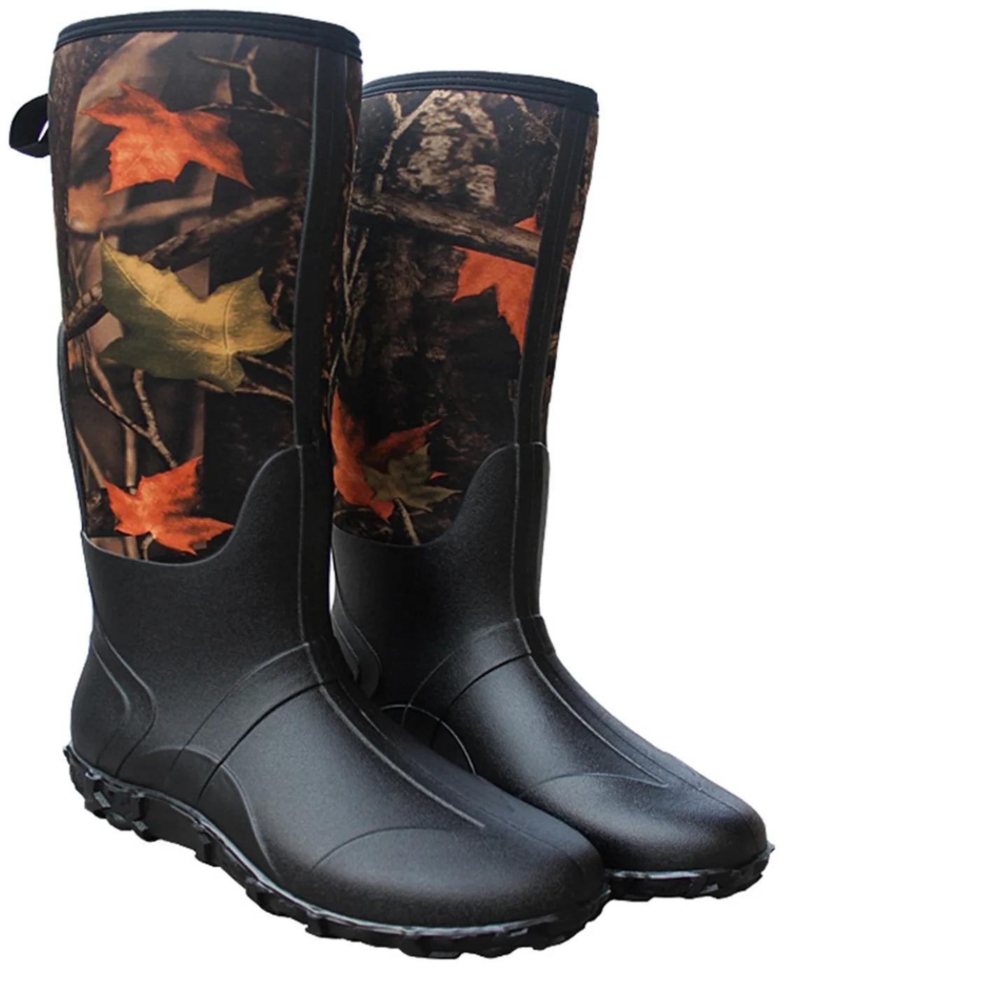 Bottes de chasse montantes en néoprène pour hommes, bottes de pluie en plein air pour la forêt profo
