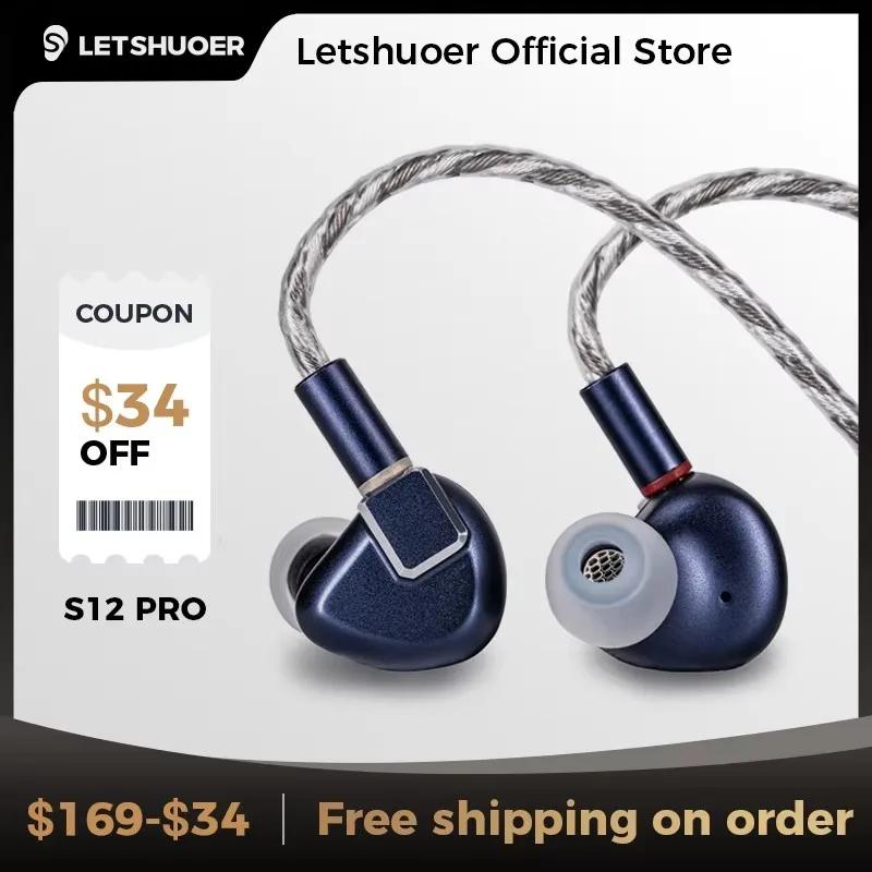 Écouteurs intra-auriculaires filaires Hi-Fi Letshuoer S12 PRO avec transducteur magnétique planaire