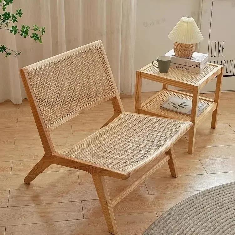 Chaise en bois massif, rotin, inclinable, loisirs, maison, chez l'habitant, simple, paresseux, canap