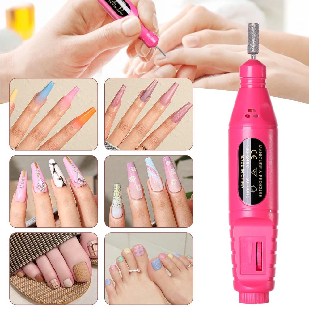 YIKOOLIN – Kit de perceuse à ongles électrique 6 en 1, polisseuse de manucure Portable, équipement d