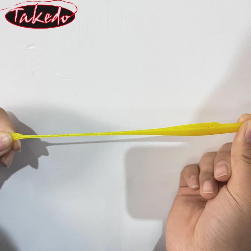 TAKEDO 6PCS/BAG 8CM 3.5G Leurre souple flottant en TPR, type insecte, avec queue en T, pour la pêche