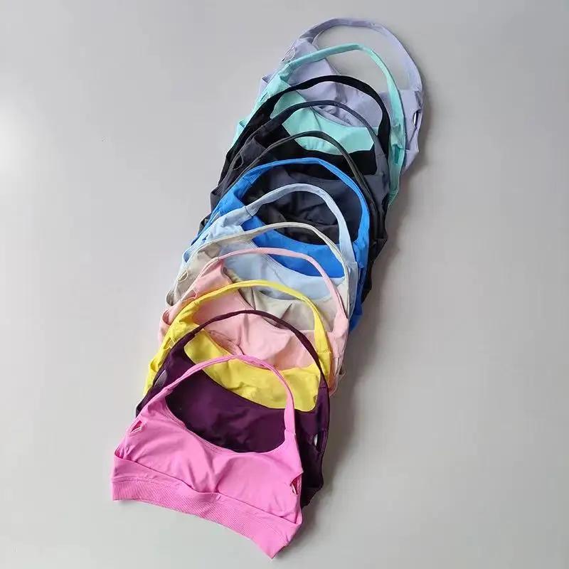 Soutien-gorge de sport pour femmes, résistant aux chocs, sans couture, col licou, haut soutien, Push