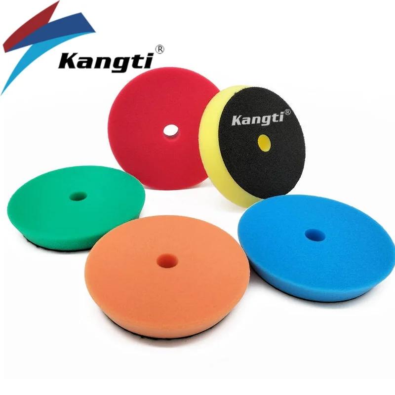 Kit de tampons de polissage pour voiture, 3/5/6 pouces, éponge de polissage auto-adhésive, roue en l