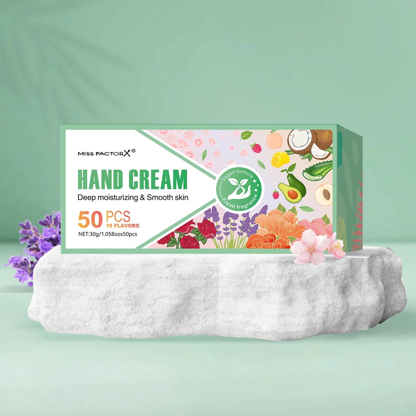 50 pièces/boîte 10 crème pour les mains parfumée-hydratante, Portable et compacte, coffret cadeau Pr