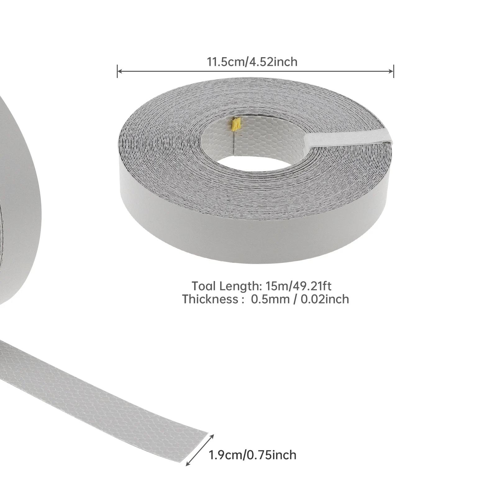 Bande de chant en mélamine adhésive thermofusible grise de 15m pour table/armoire/meubles en contrep