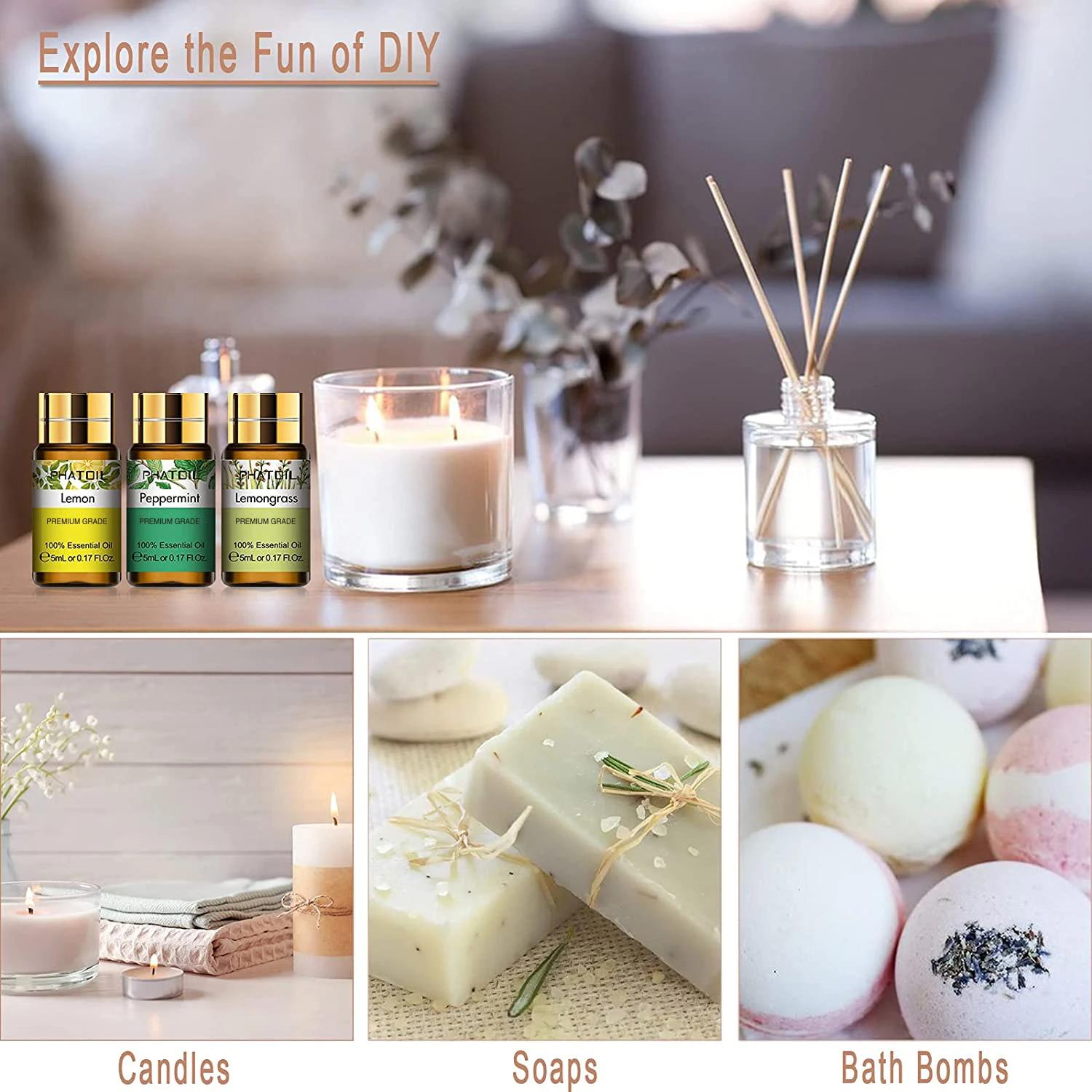 PHATOIL 12 pièces boîte-cadeau huiles essentielles pures pour humidificateurs diffuseur Massage Spa