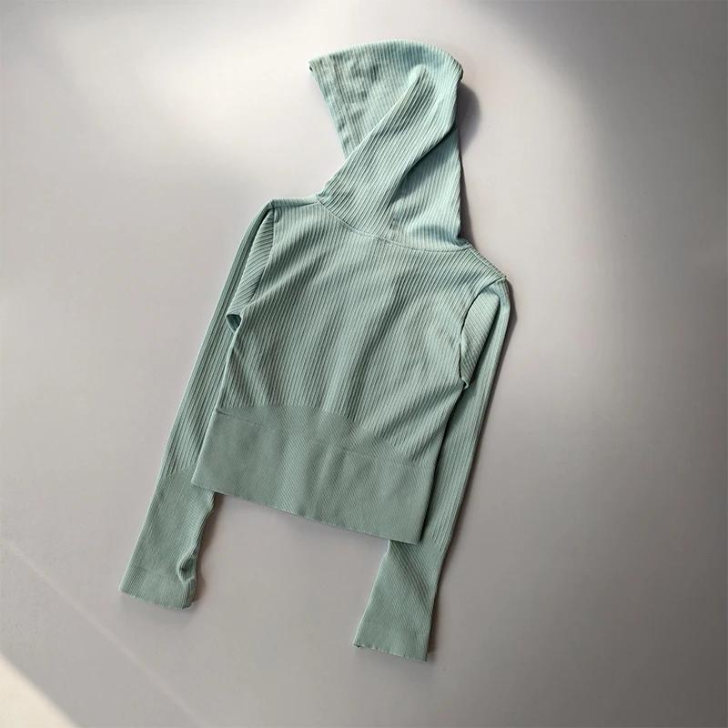 Veste sport femme moulante à double capuche : idéale running, yoga et pilates
