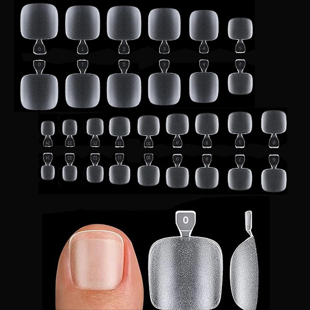 120/150 pièces ongles courts carrés faux Gel doux couverture complète pré-forme orteil pointe mat pr
