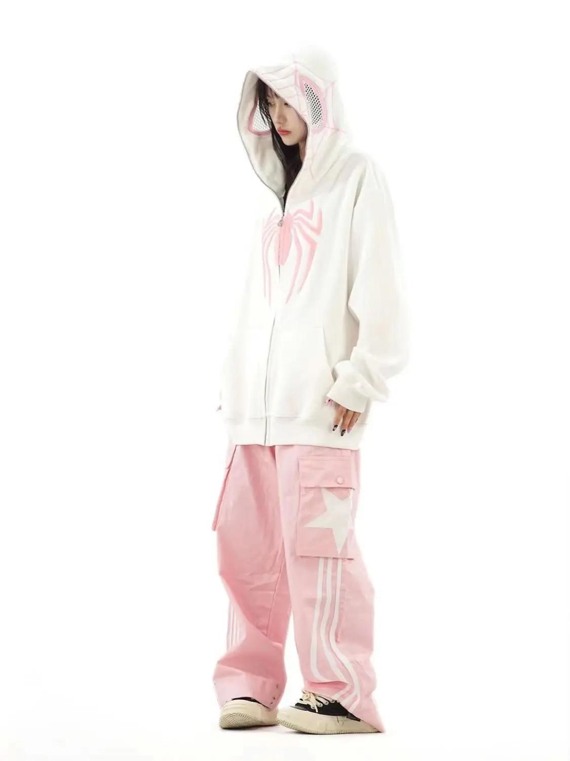 Sweat-shirt à capuche surdimensionné Y2k Spider pour homme et femme, Streetwear, vestes d'automne et
