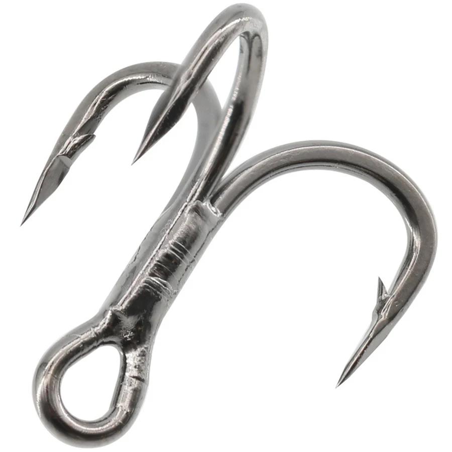 20 pièces hameçons triples 6x hameçon de pêche solide pour grand jeu Bluefish saumon Kingfish 3/0 #