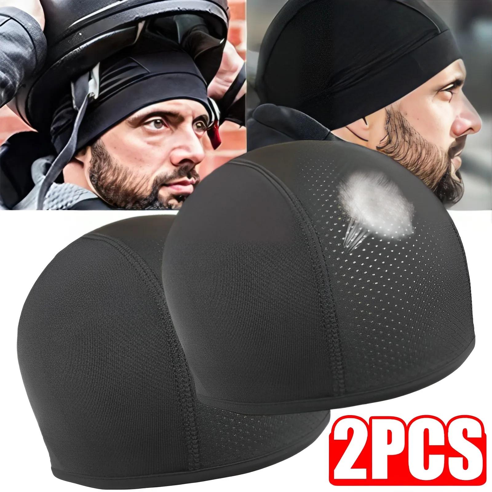 1/2 pièces casque de moto casquette intérieure chapeau séchage rapide respirant chapeau casquette de
