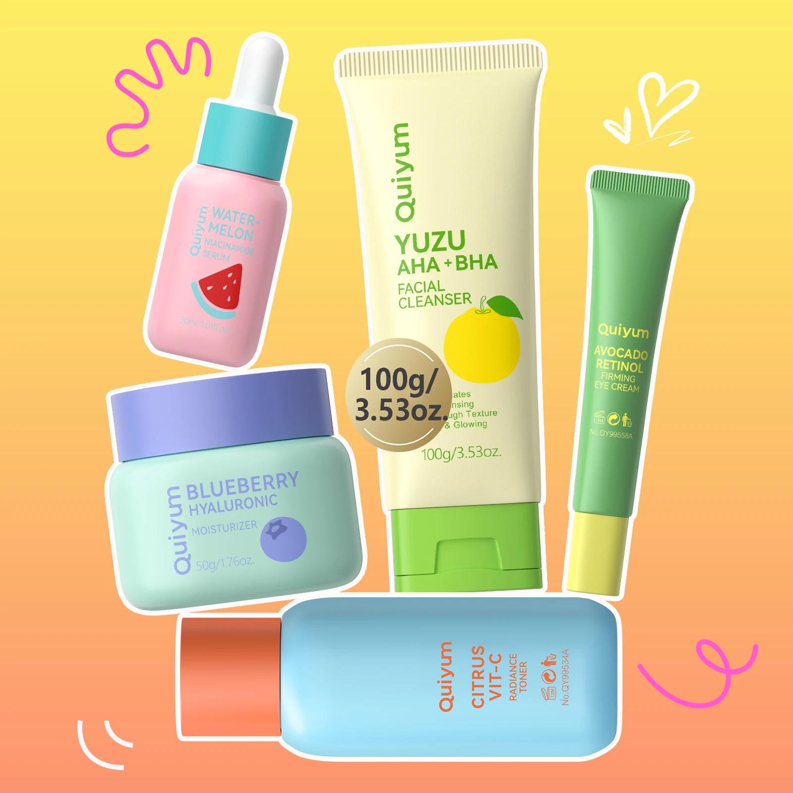 QUIYUM Fruit Fresh Collection 5 pièces ensemble de soins de la peau éclaircissant hydratant Anti-âge