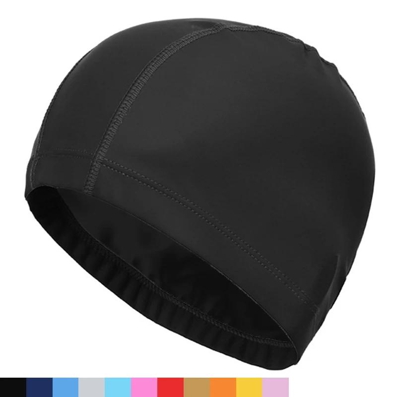 Bonnet de bain en tissu PU pour hommes et femmes, imperméable, pour piscine, Sport aquatique, protec